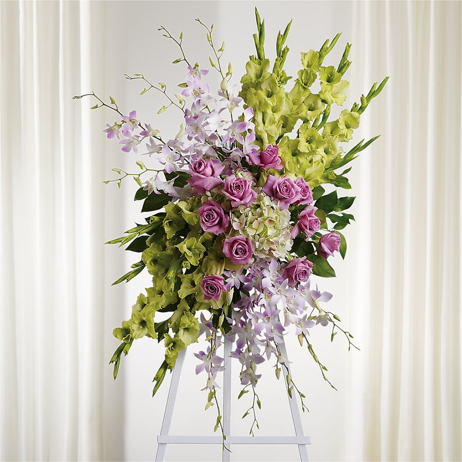 Lasting Legacy Standing Spray flower arrangement by Honeybee Floral