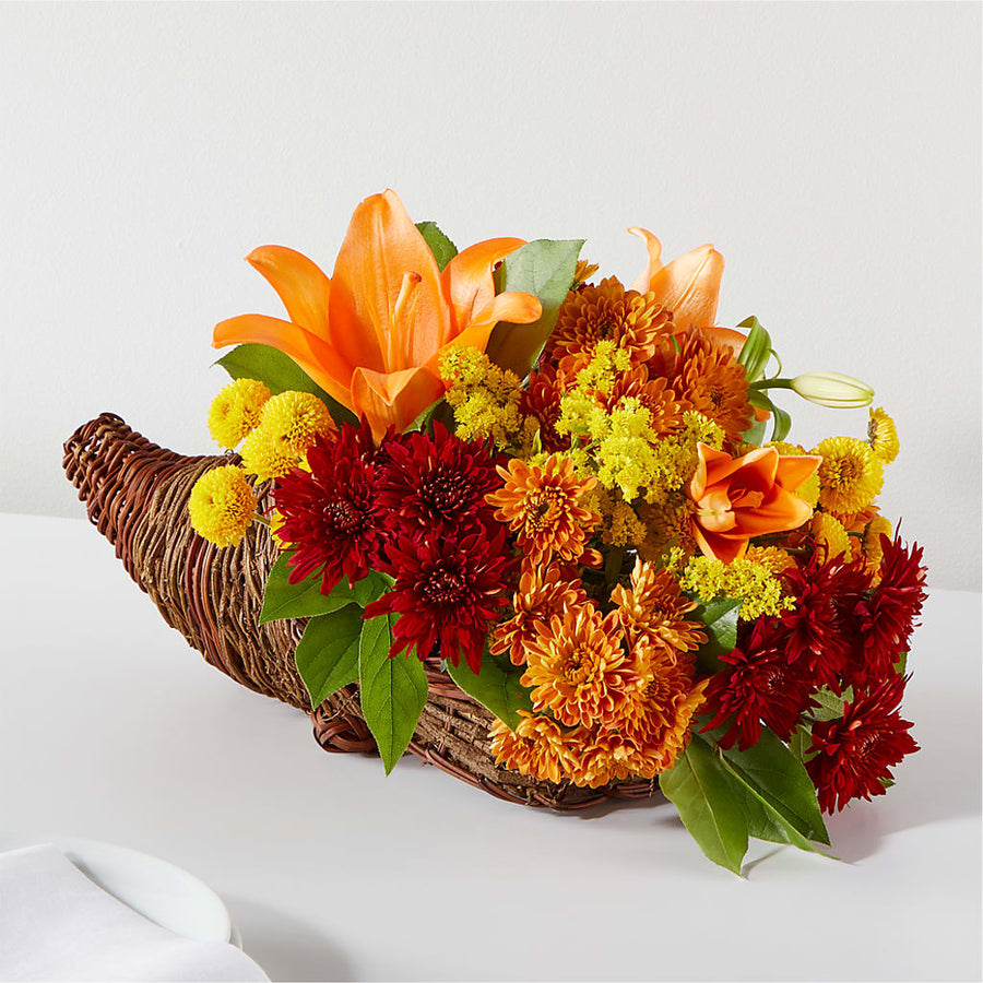 Bouquet of Blessings Cornucopia flower arrangement by Honeybee Floral
