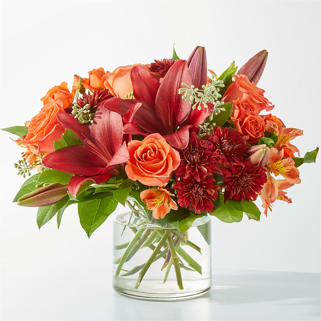 Crimson Leaves Bouquet flower arrangement by Honeybee Floral