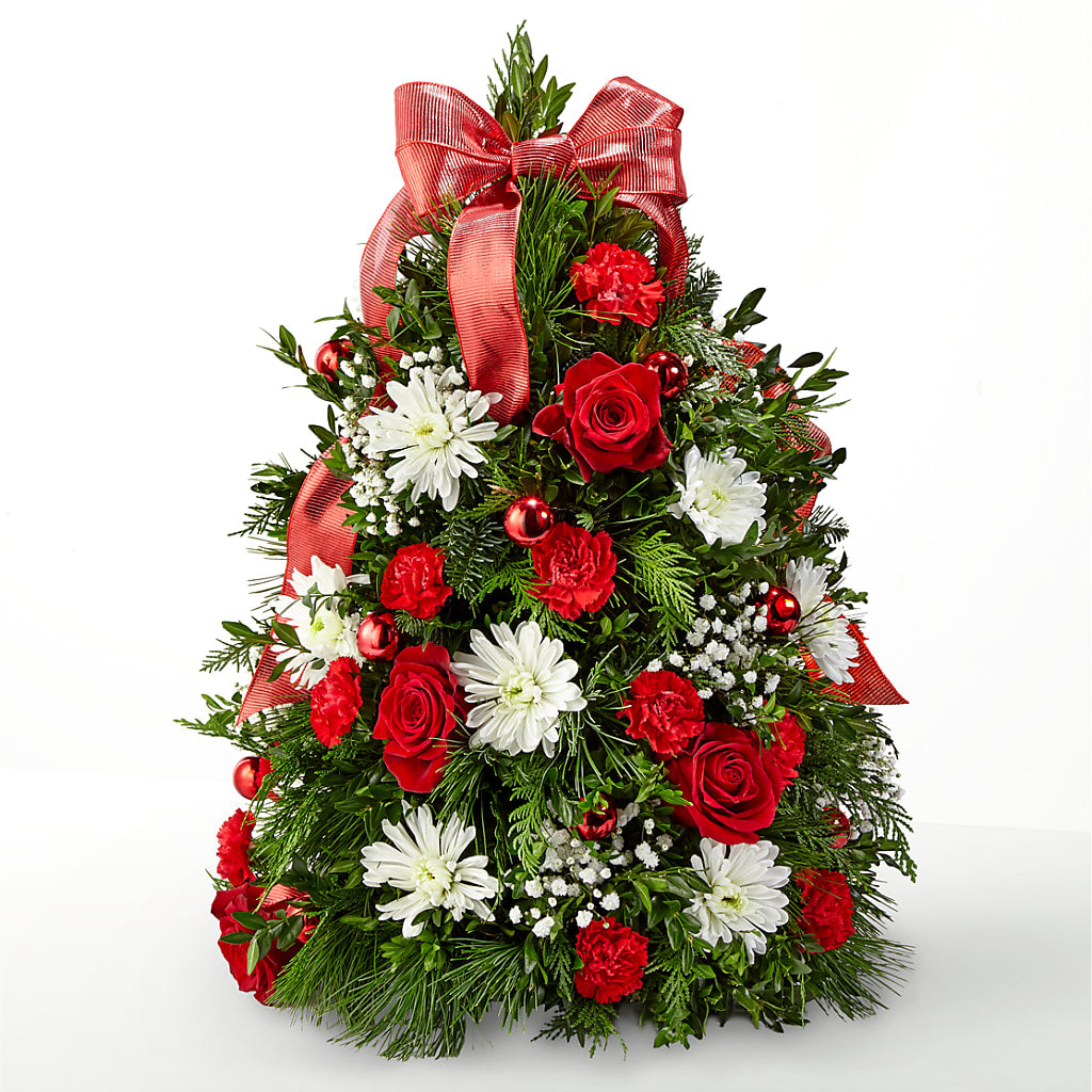 Make It Merry Tree flower arrangement by Honeybee Floral
