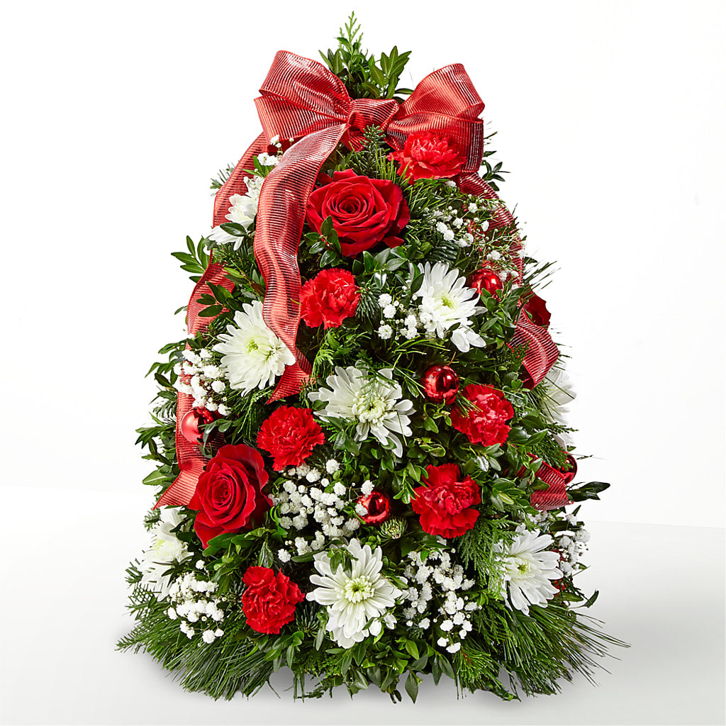 Make It Merry Tree flower arrangement by Honeybee Floral