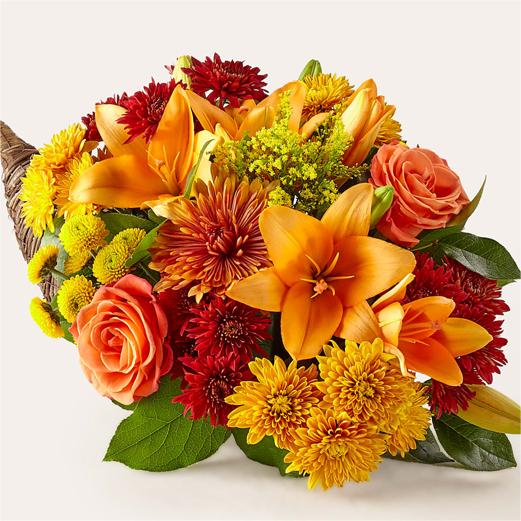 Feast of Color Cornucopia flower arrangement by Honeybee Floral