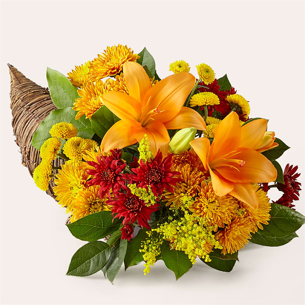 Feast of Color Cornucopia flower arrangement by Honeybee Floral