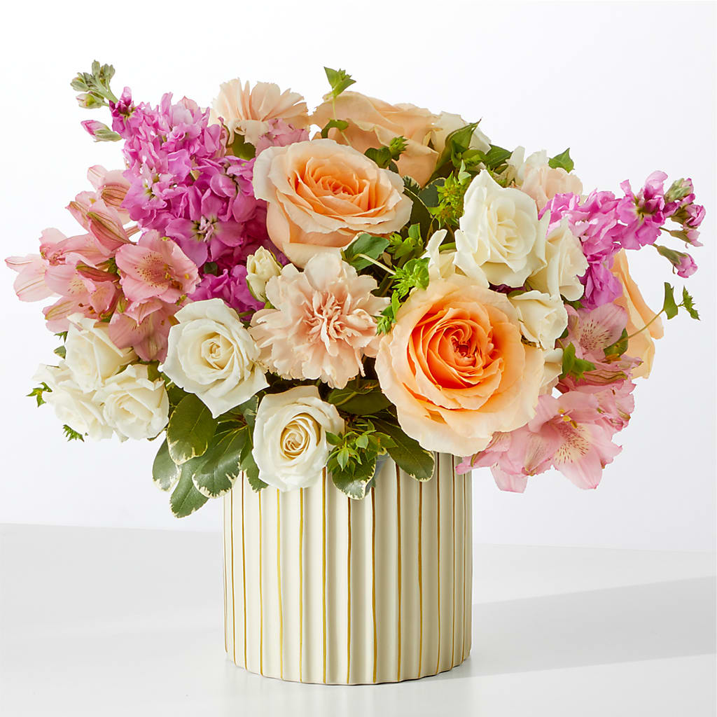 Paradise Bouquet with Ivory Vase flower arrangement by Honeybee Floral
