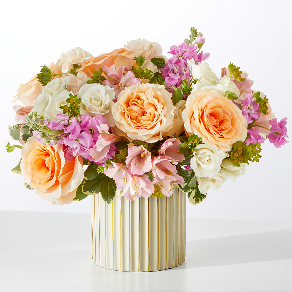 Paradise Bouquet with Ivory Vase flower arrangement by Honeybee Floral