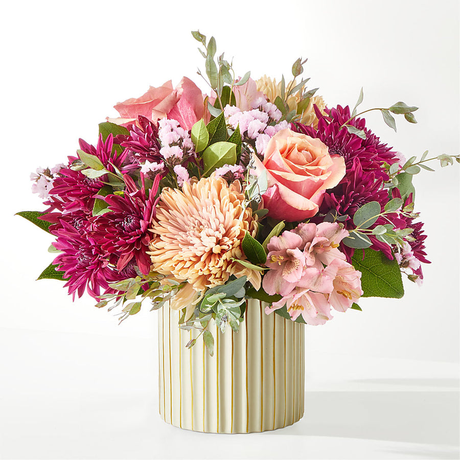 Berry Cobbler Bouquet with Ivory Vase flower arrangement by Honeybee Floral