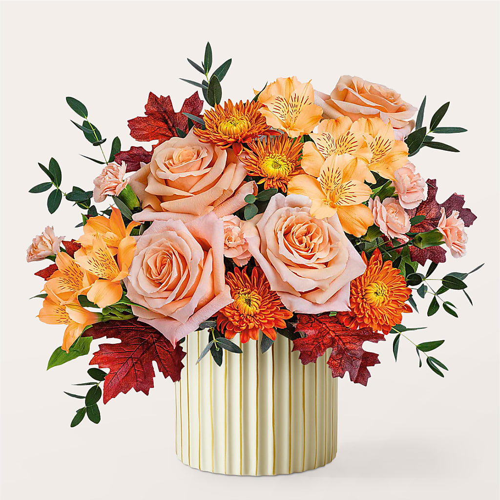 Spiced Latte Bouquet with Ivory Vase flower arrangement by Honeybee Floral