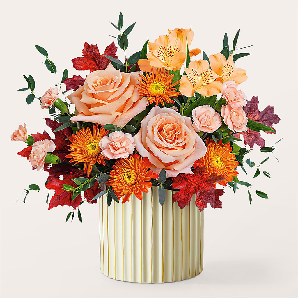 Spiced Latte Bouquet with Ivory Vase flower arrangement by Honeybee Floral
