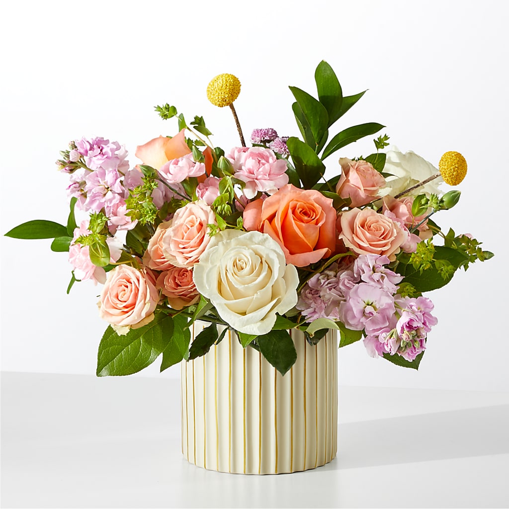 French Market Bouquet with Ivory Vase flower arrangement by Honeybee Floral