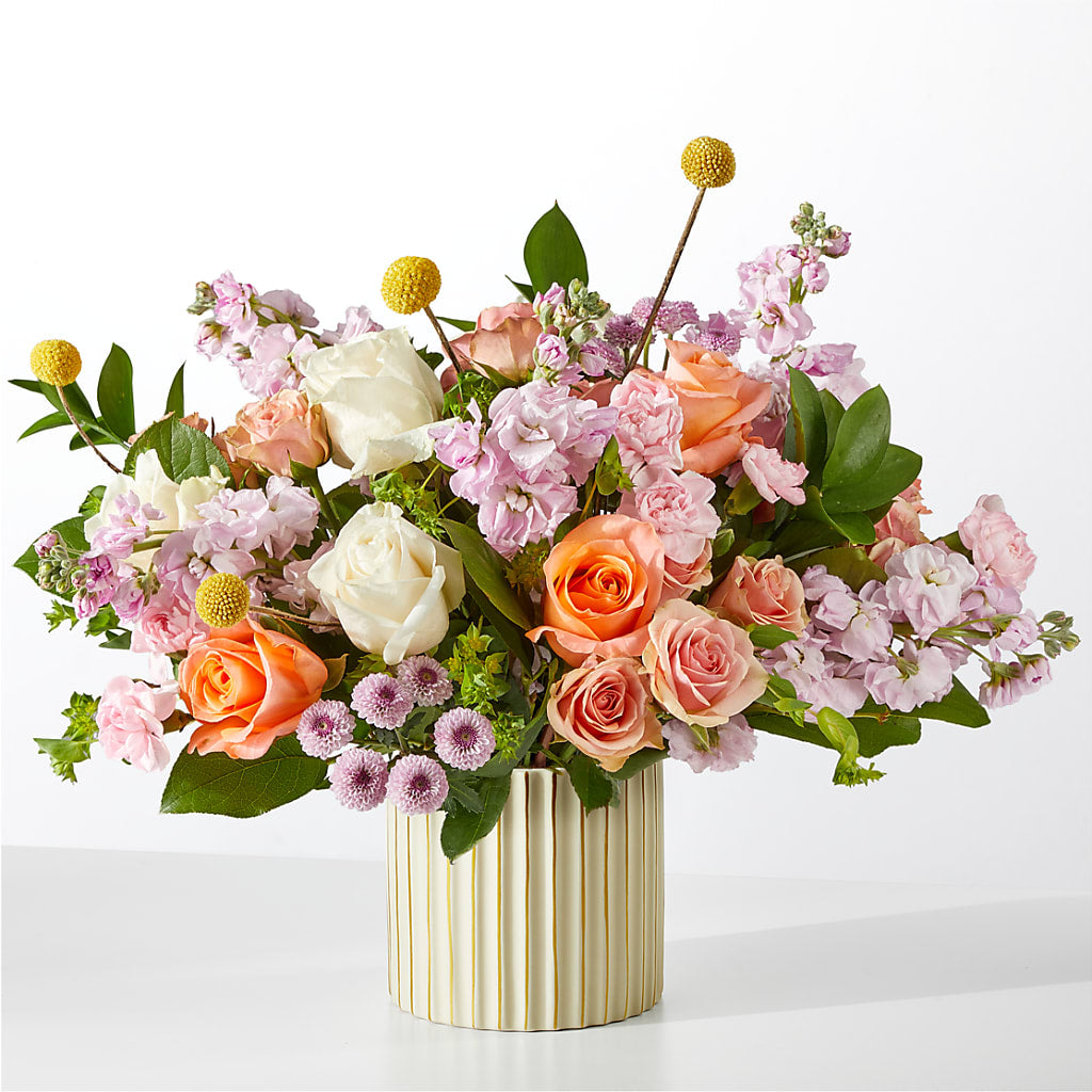 French Market Bouquet with Ivory Vase flower arrangement by Honeybee Floral