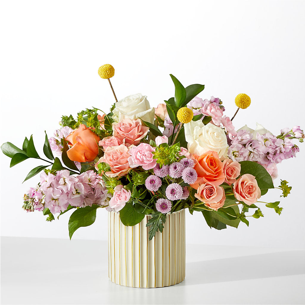 French Market Bouquet with Ivory Vase flower arrangement by Honeybee Floral