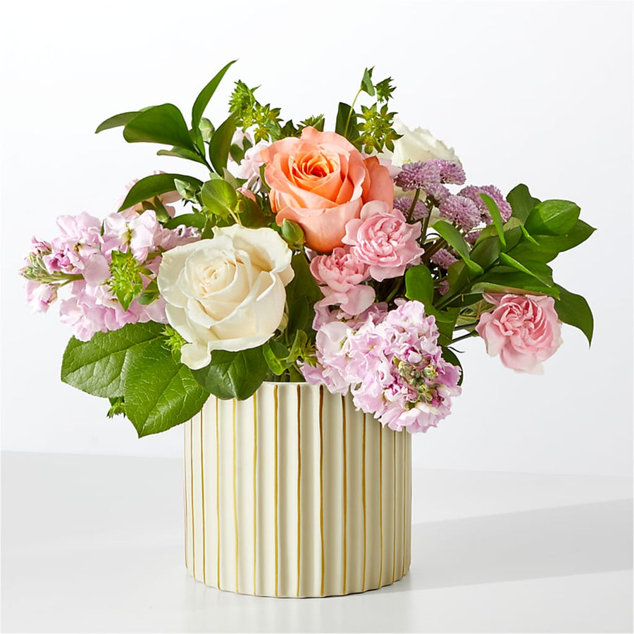 French Market Bouquet with Ivory Vase flower arrangement by Honeybee Floral