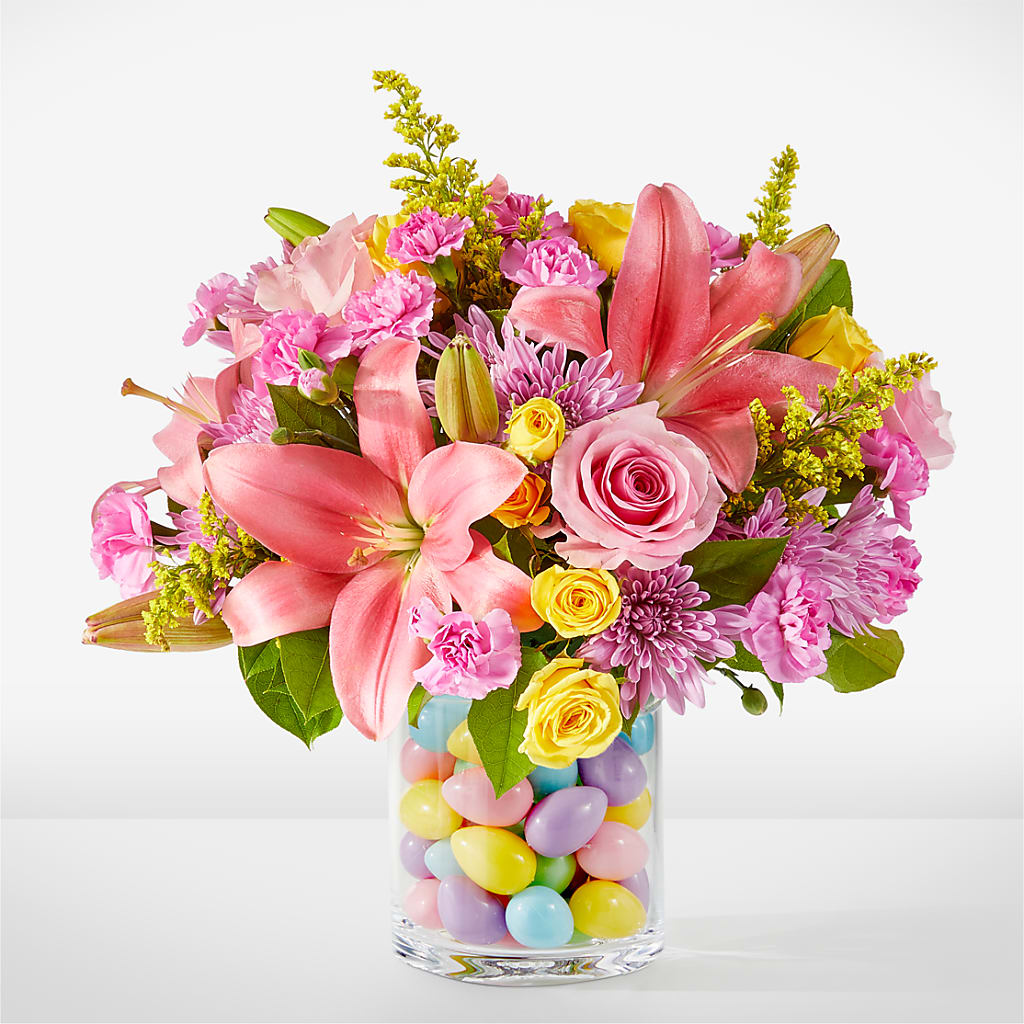 Easter Egg Hunt Bouquet flower arrangement by Honeybee Floral