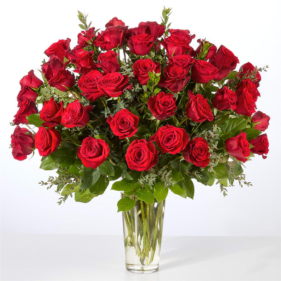 Forever Yours Fifty Stem Red Rose Bouquet flower arrangement by Honeybee Floral